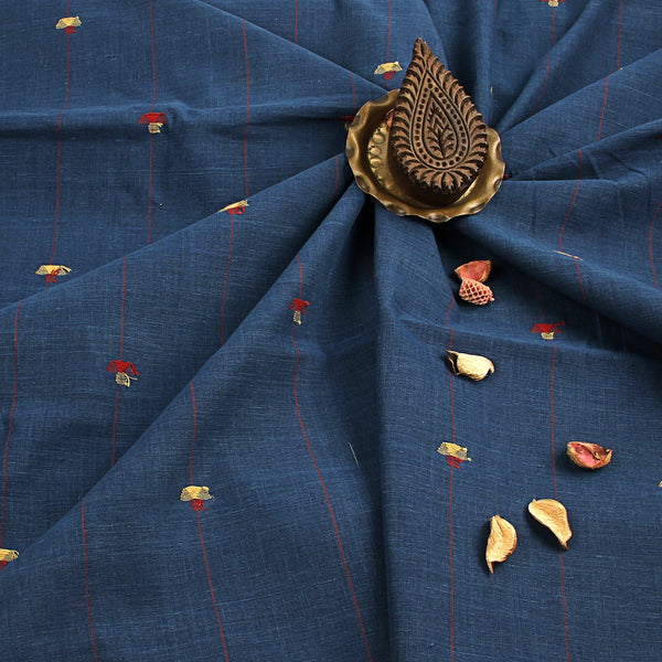 Muslin Jamdani Suit Set- Indigo Blue – EthnicElement